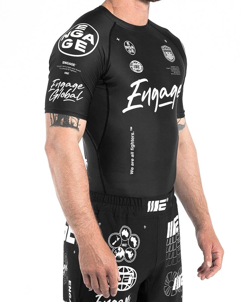 Engage Billboard Short Sleeve Rash Guard - Black - Image 3