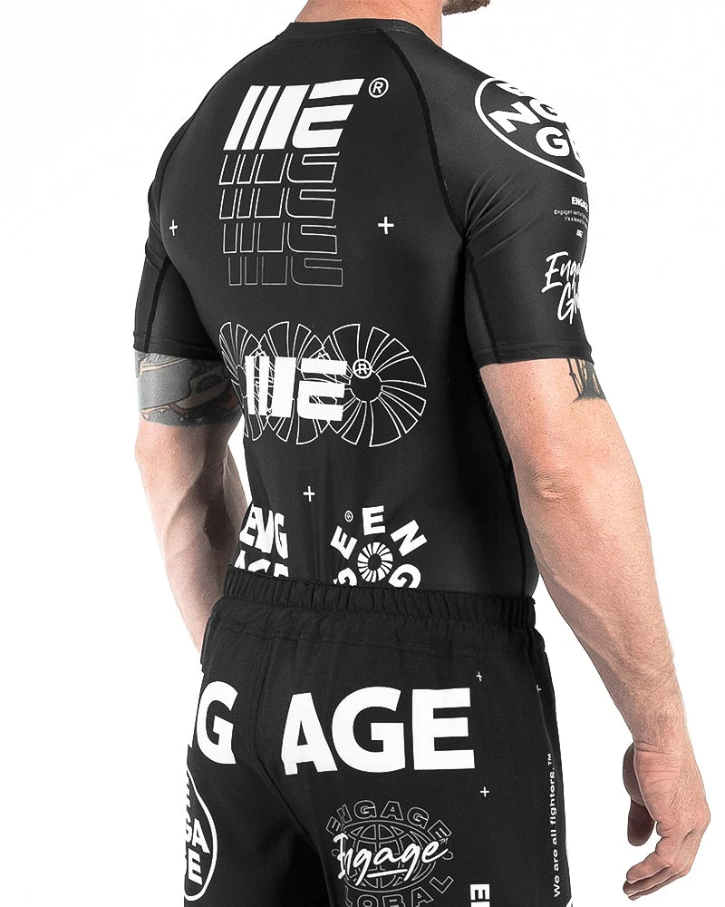 Engage Billboard Short Sleeve Rash Guard - Black - Image 4