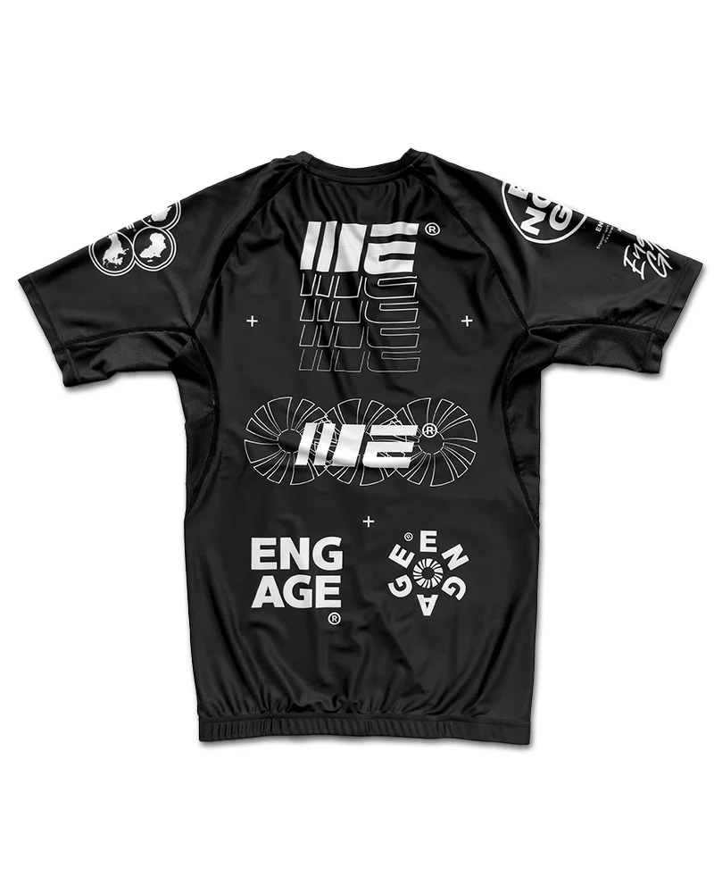 Engage Billboard Short Sleeve Rash Guard - Black - Image 6