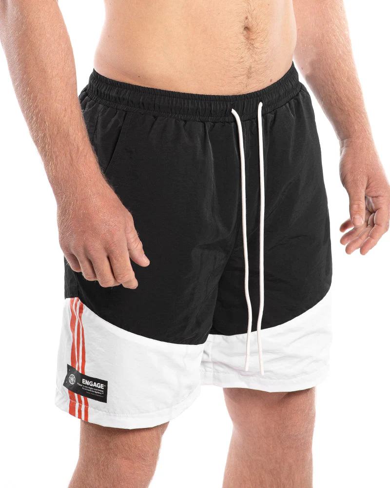 Engage Casual Block Shorts (Black/White) - Image 4