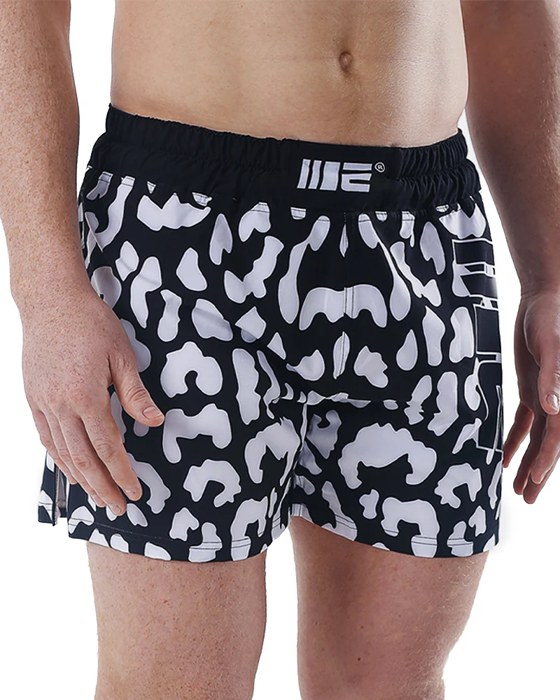 Engage Leopard MMA Hybrid Shorts Black & White - Image 3