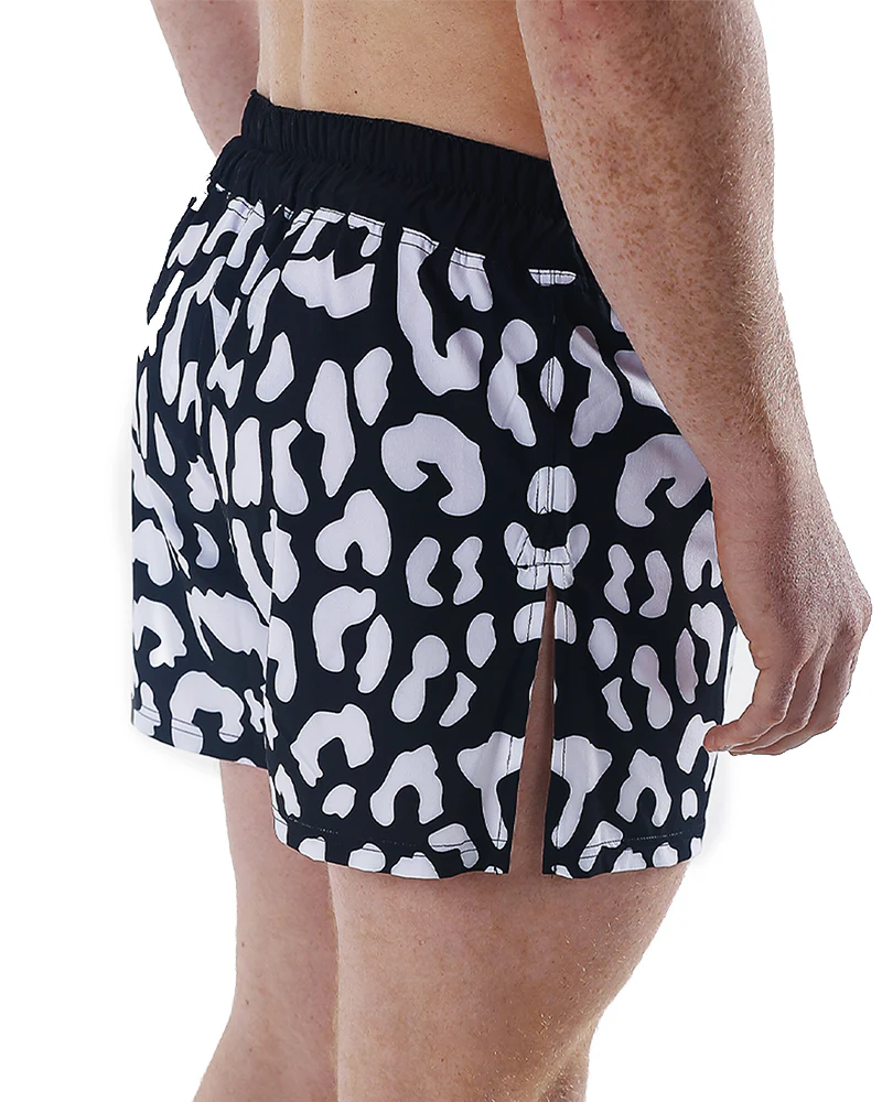 Engage Leopard MMA Hybrid Shorts Black & White - Image 4