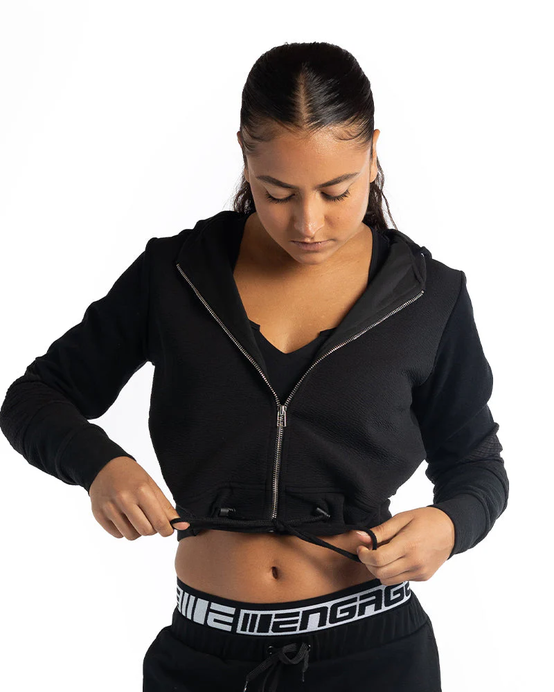 Engage Women's Zip Up Cropped Hoodie - Image 3